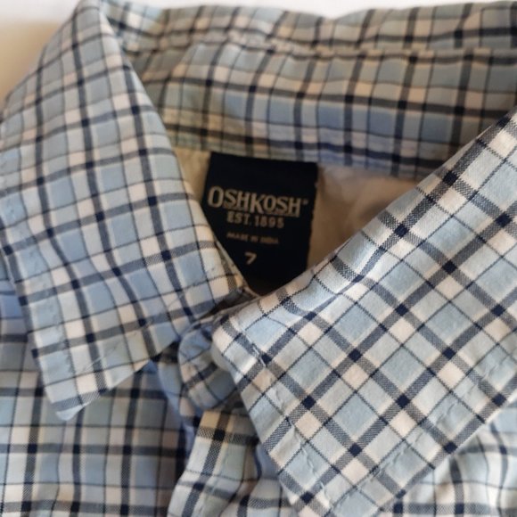 Oshkosh Boys Shirt Button Down Blue Long Sleeve Size 7 - Picture 7 of 12